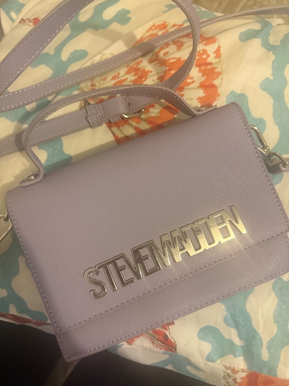 Steve Madden Lavender Crossbody Bag with Silver Logo